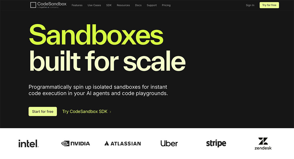 CodeSandbox home page