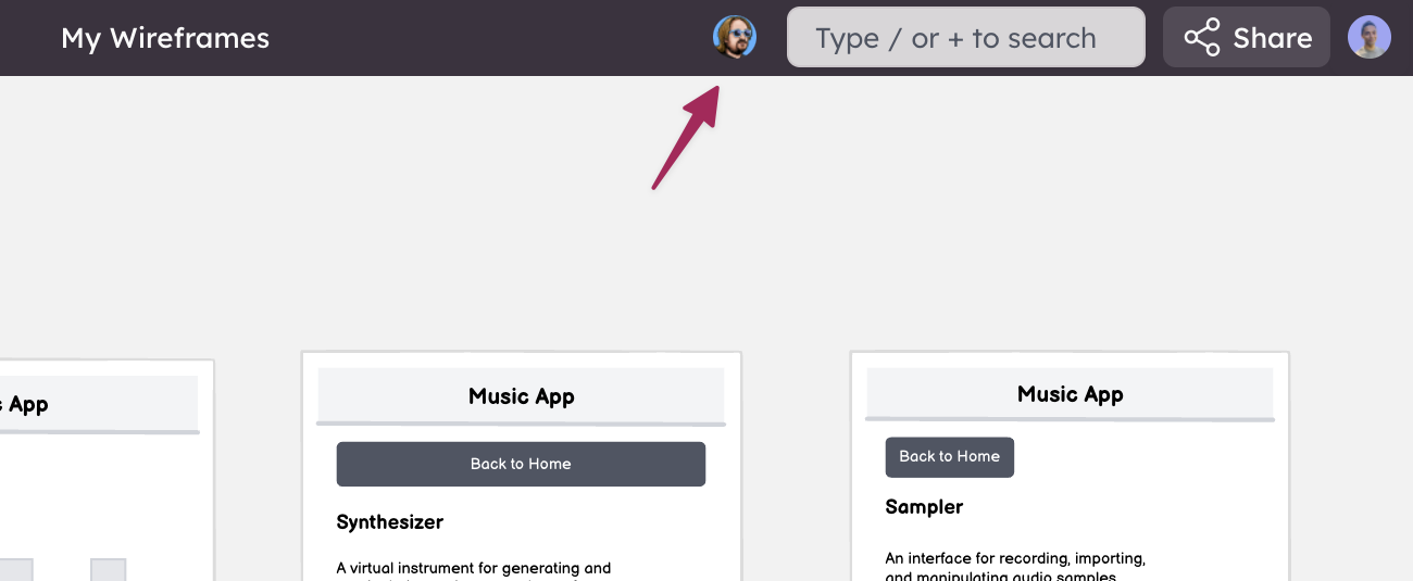 View of the editor showing a user avatar in the toolbar, indicating real-time collaboration is active